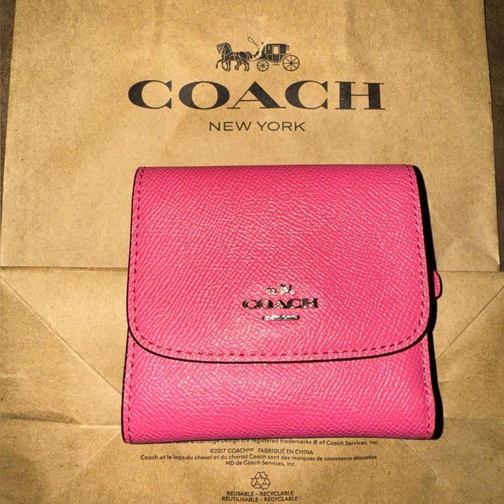Coach Pink Trifold Wallet